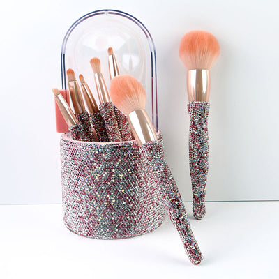 Stone-encrusted Makeup Brush Set