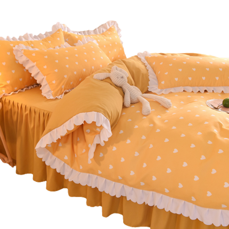 Yellow Bed Skirt Set