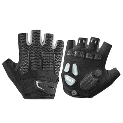 Black Grey Half Finger Gloves