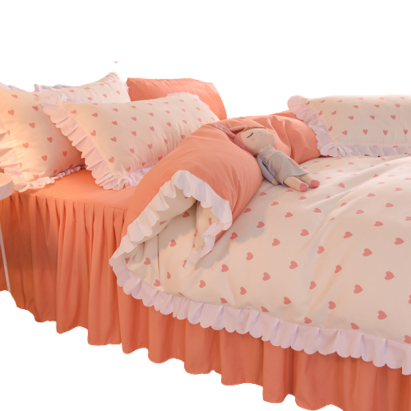 Light Orange Bed Comforter for Couple
