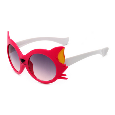 Red Frame White Temples Kids Sunglass