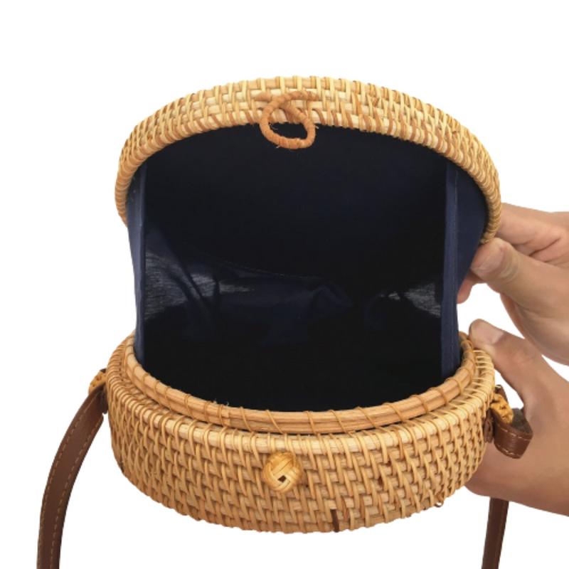 Round Rattan Bag for Women