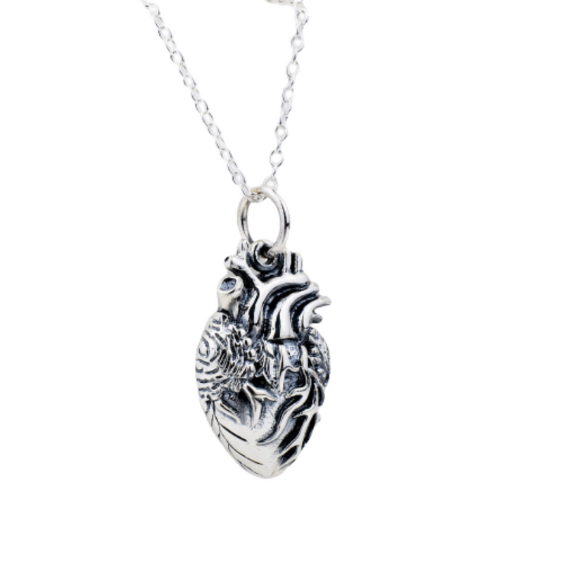 Silver Human Heart Pendant