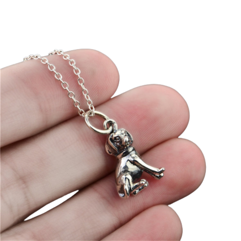 Silver Dog Pendant Necklace