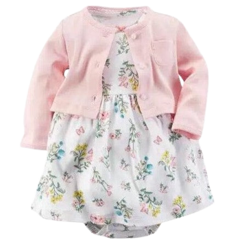 Dress And Cardigan For Babies