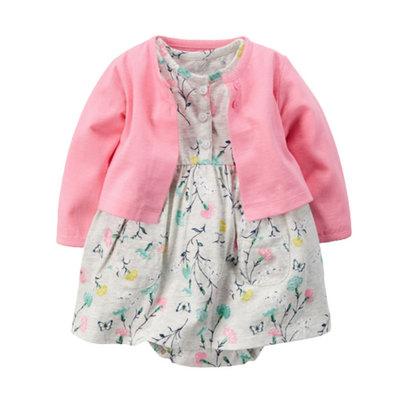 Dress And Cardigan For Babies
