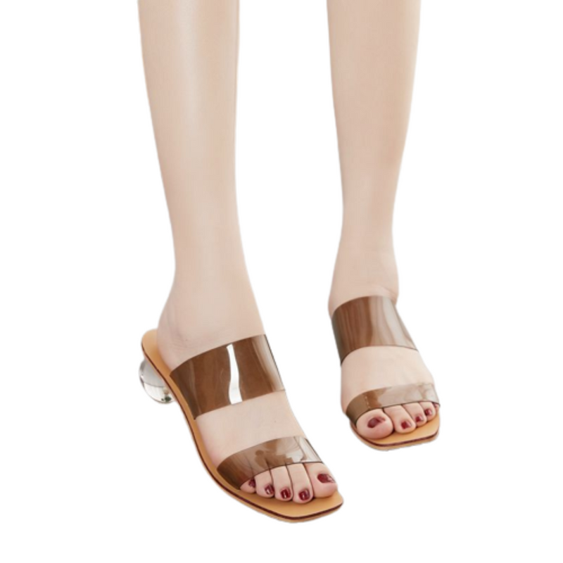 Transparent Thick Heel Sandals