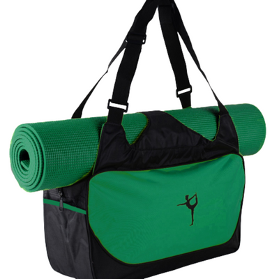 Black & Green Yoga Bag