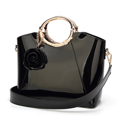 Black Leather Ladies Handbag