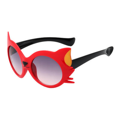 Red Frame Black Temples Cute Sunglass