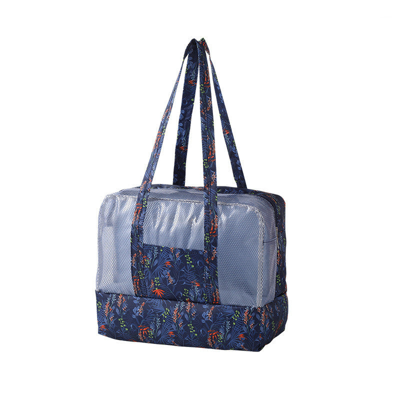 Navy Blue Dry And Wet Separation Storage Bag