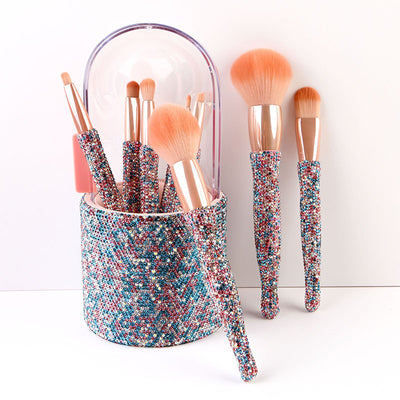 Stone-encrusted Makeup Brush Set