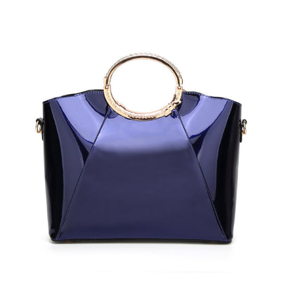 Blue Leather Ladies Handbag