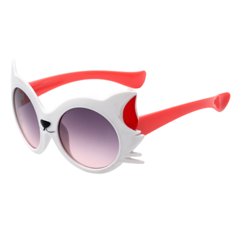White Frame Red Ear Girl Sunglass